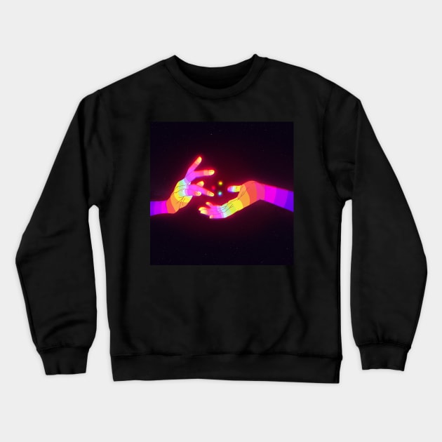 Psychedelic Energy Hands #1 Crewneck Sweatshirt by PHAZED